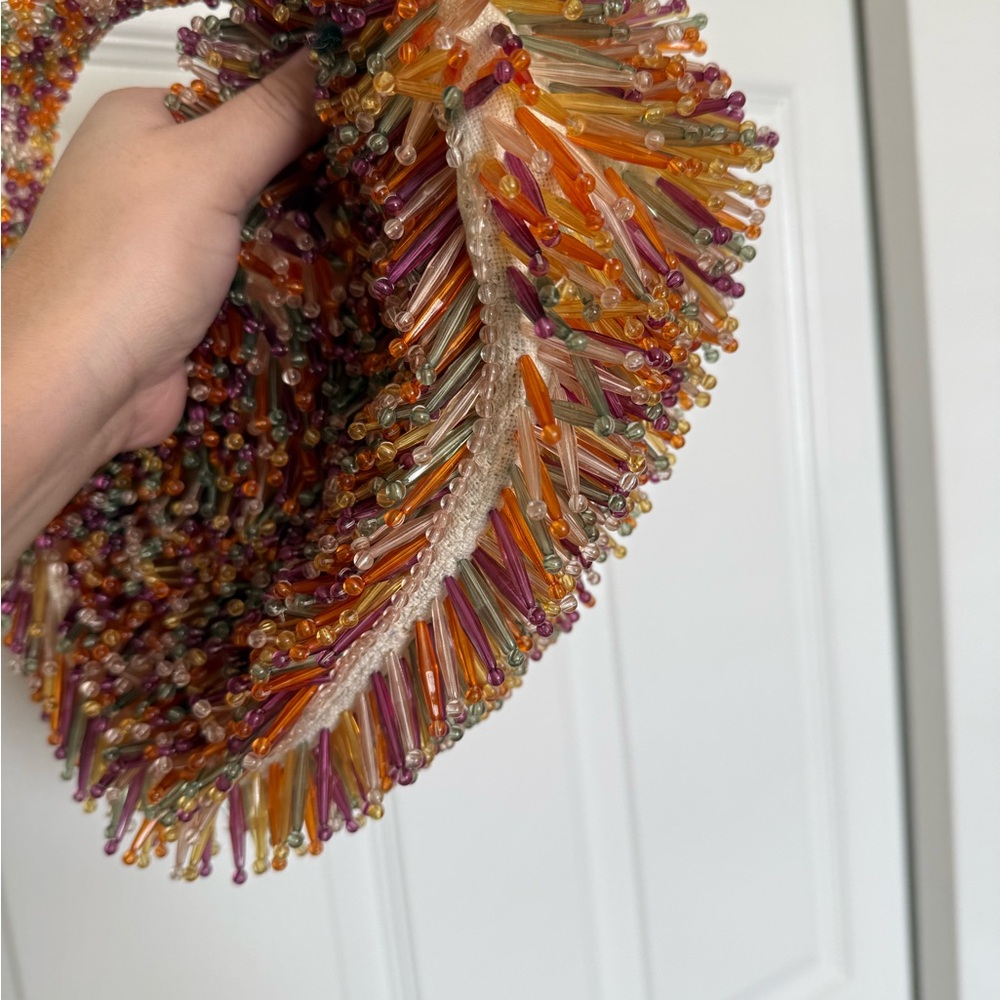 Beaded Fringe Mini Bag in Multicolor - Stylish Evening Accent - Picture 4 of 6
